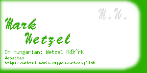 mark wetzel business card